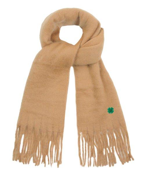 [UNISEX] Clover Embroidery Bold Muffler_Brown [LIGHTBROWN]