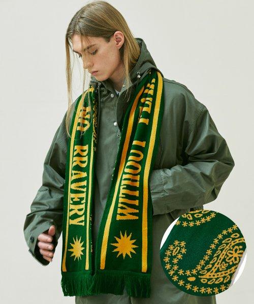 Paisley pattern two-face football muffler deep green [DARKGREEN]