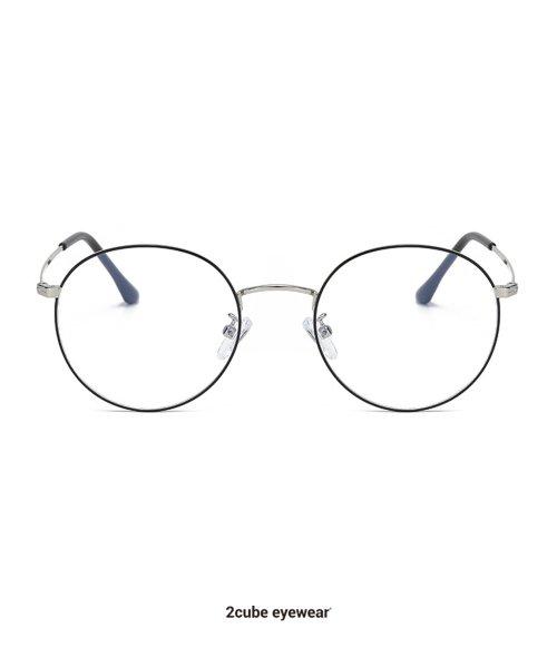 Basic round eyewear (Silver-black) [SILVER]