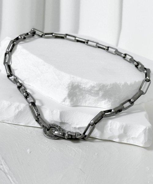6mm box chain necklace-dark silver [DARKGREY]