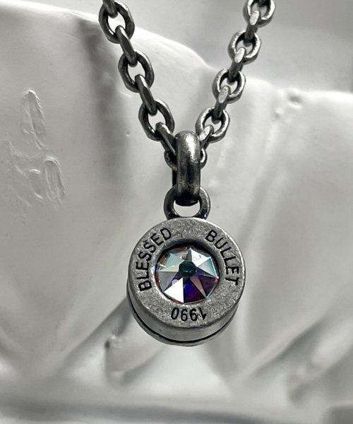 Bullet bag necklace-DARKSILVER RAINBOW [SILVER]