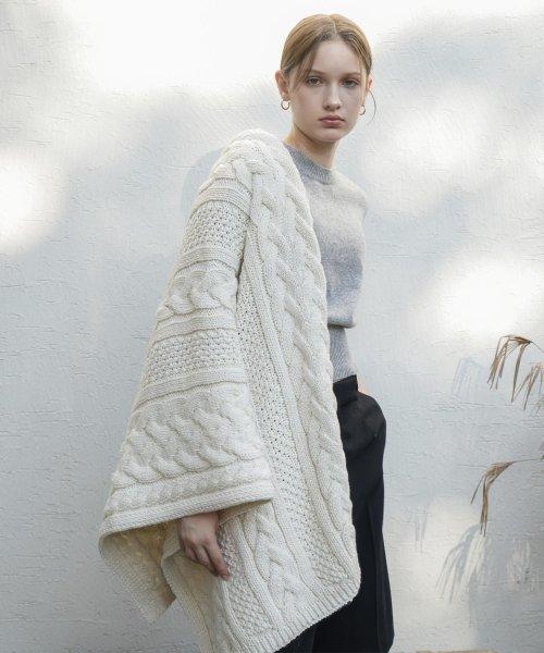 Twisted Knit Blanket (Ivory) [IVORY]