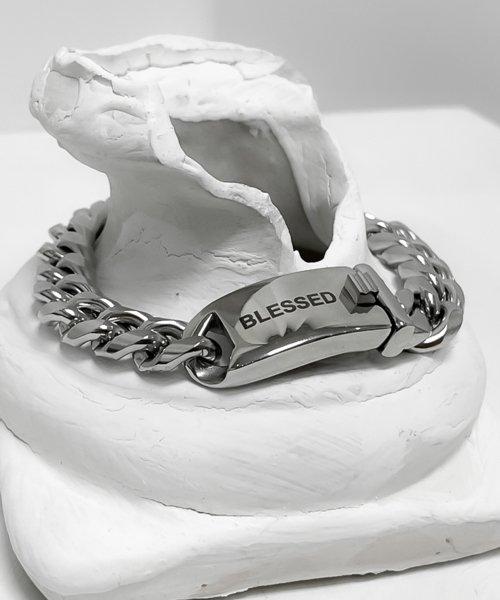 13mm steel line curb chain bracelet-silver [SILVER]