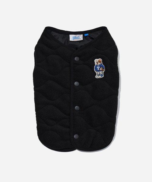 EMBROIDERY DAN DOGGY QUILTING FLEECE JACKET BLACK [BLACK]