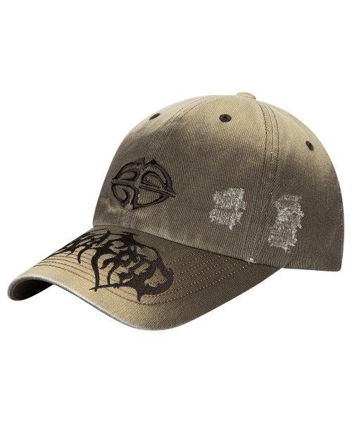 WASHED METAL LOGO BALL CAP BROWN(MG2ESMAB38A) [KHAKIBEIGE]