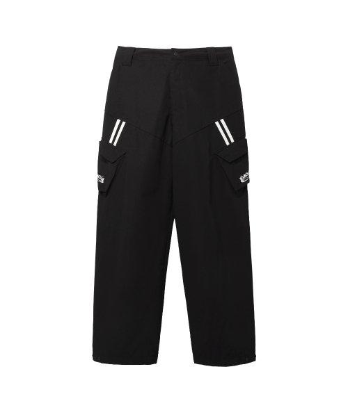Black Double Stripe Cargo Pant [BLACK]