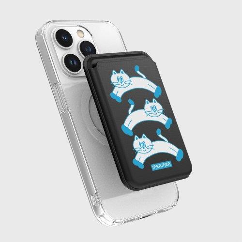 Jumping Cat Trio (MagSafe-Leather Card Wallet)