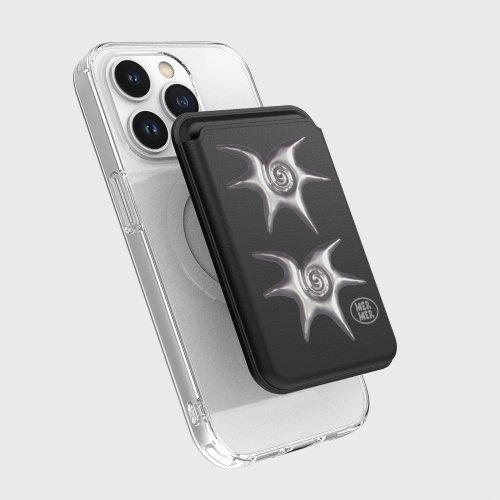 Silver Mulmul Tornado (MagSafe-Leather Card Wallet)