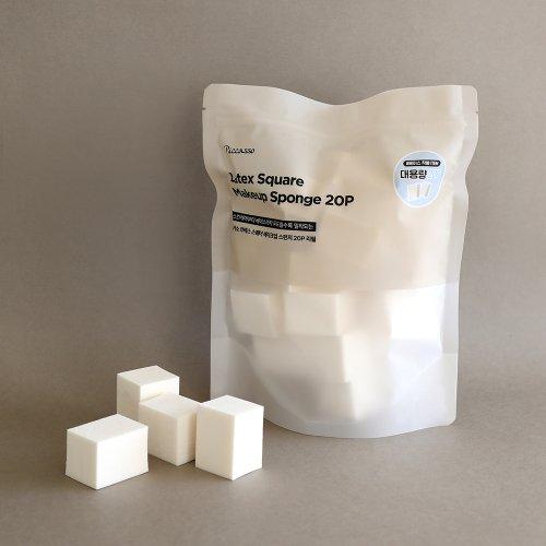 Latex square sponge 20P refill [WHITE]