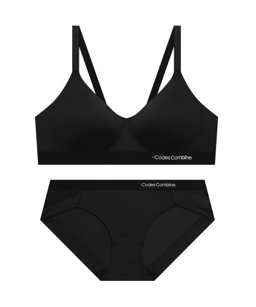 Comfort Shellon No-Wire Bra Panty Set_Black [BLACK]