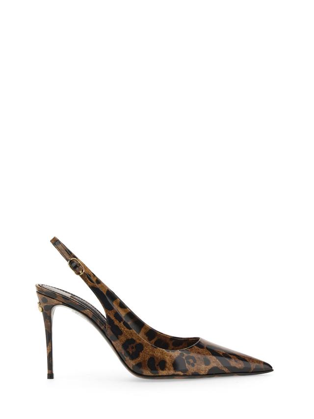 dolce & gabbana leather sling back