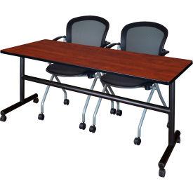 Regency Kobe Training Nesting Table with 2 Cadence Nesting Chairs, 72"L x 30"W, Cherry