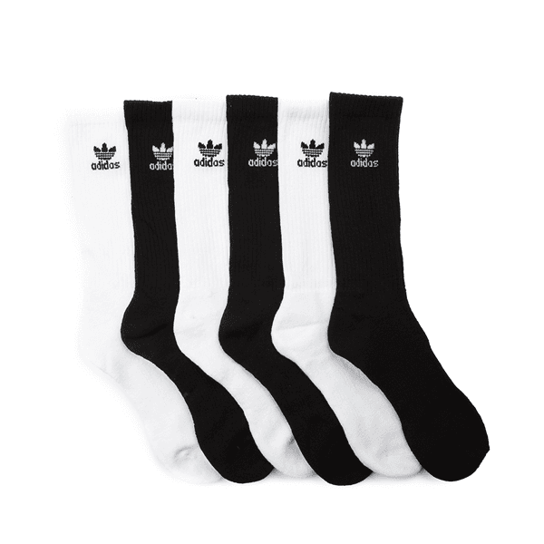 adidas Trefoil Crew Socks 6 Pack - Black / White