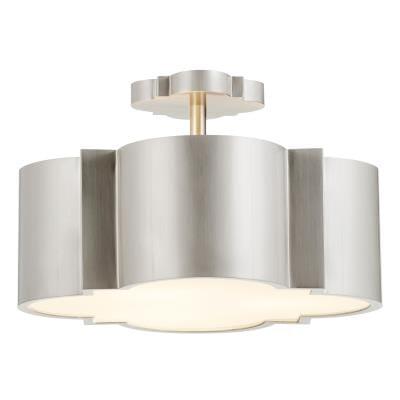 Wyatt 3-Light 16" Quatrefoil Ceiling Light in Satin Nickel