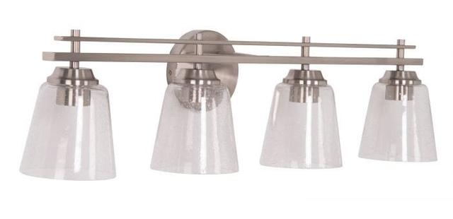 Drake 4-Light Bathroom Vanity Light in Brushed Polished Nickel