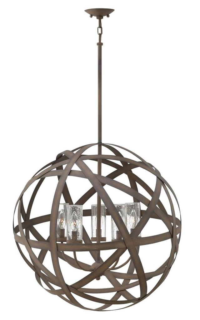 Vintage Iron LED Outdoor Chandelier from the Carson Collection