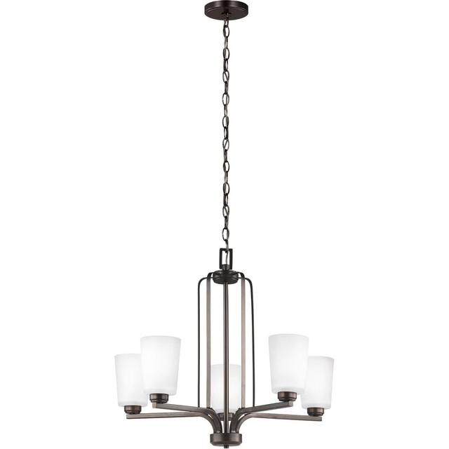 Bronze Five Light Chandelier from the Franport Collection