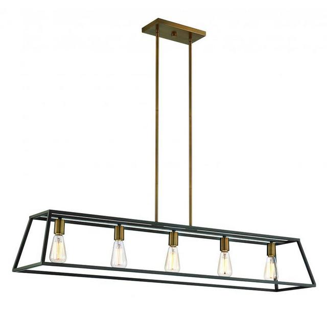 Hinkley Fulton Minimalist 5-Light Linear Chandelier in Bronze - 3335BZ
