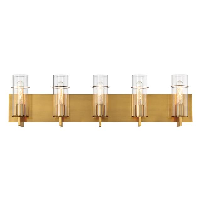 Gold Five Light Bathbar from the Pista Collection