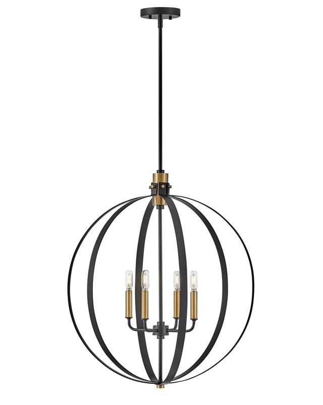 Cirque 4-Light Chandelier in Black