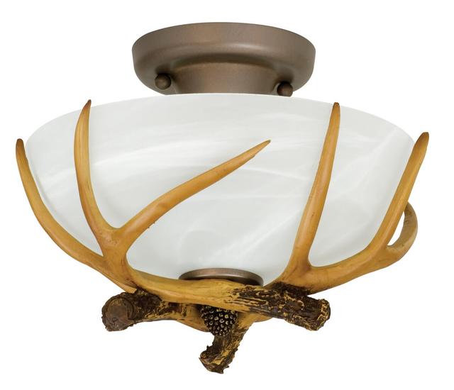European Bronze Two Light Semi Flush Mount from the X1611 flush Collection