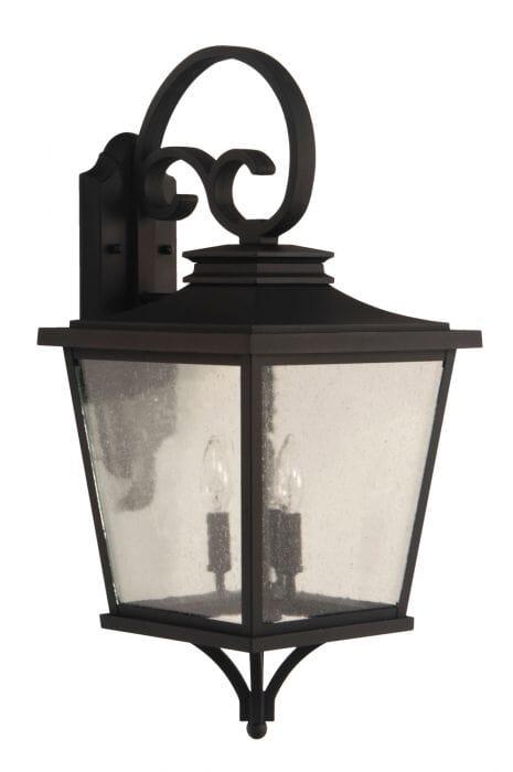 Textured Black Three Light Outdoor Wall Mount from the Tillman Collection