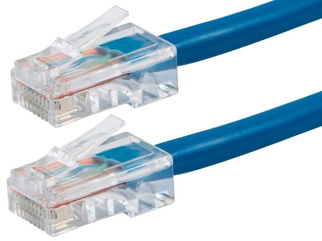 Monoprice Cat5e Ethernet Patch Cable - ZEROboot, RJ45, Stranded, 350MHz, UTP, Pure Bare Copper, 24AWG, 25ft, Blue