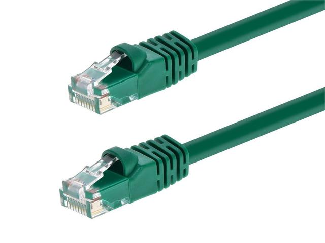 Monoprice Cat6 Ethernet Patch Cable - Snagless RJ45, Stranded, 550MHz, UTP, Pure Bare Copper Wire, 24AWG, 14ft, Green