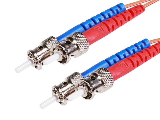 Monoprice OM1 Fiber Optic Cable, ST/ST UPC, Duplex Multi-Mode 62.5/125 Type, UL, OFNR, Orange, 2m