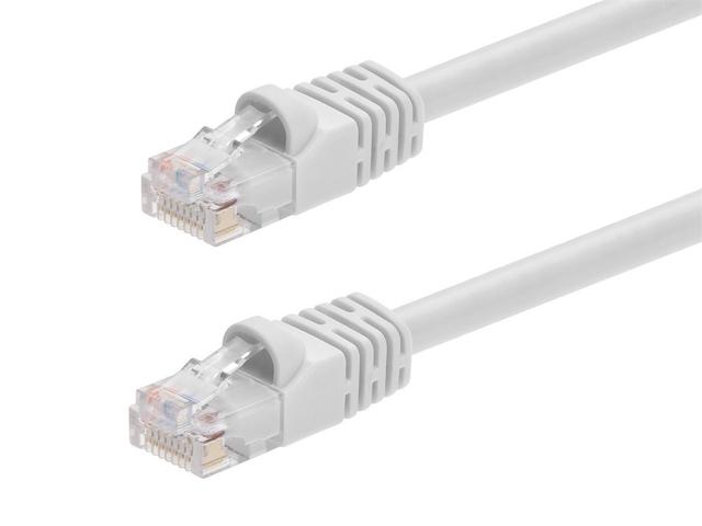 Monoprice Cat5e Ethernet Patch Cable - Snagless RJ45, Stranded, 350MHz, UTP, Pure Bare Copper Wire, 24AWG, 5ft, White