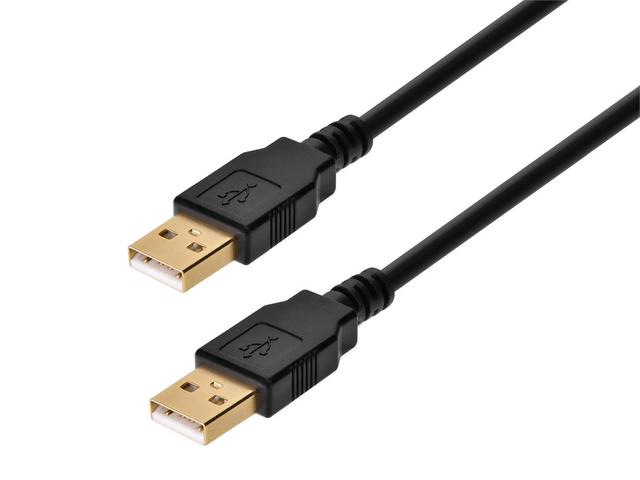 Monoprice USB-A to USB-A 2.0 Cable - 28/24AWG, Gold Plated, Black, 3ft