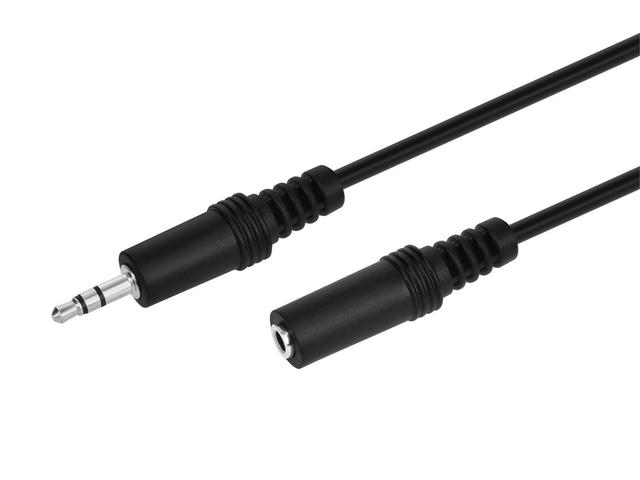 Monoprice 6ft 3.5mm Stereo Plug/Jack M/F Cable, Black