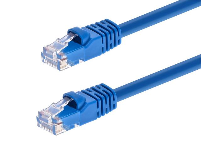 Monoprice Cat6 Ethernet Patch Cable - Snagless RJ45, Stranded, 550MHz, UTP, Pure Bare Copper Wire, 24AWG, 0.5ft, Blue