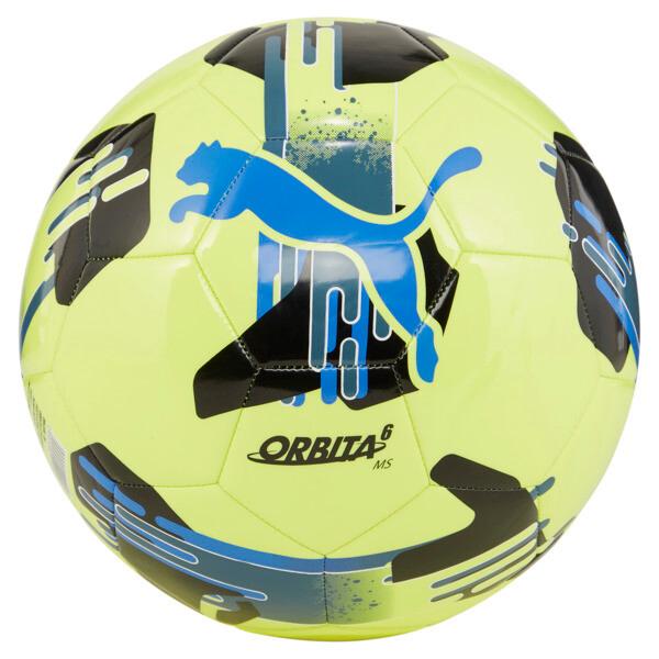 PUMA Orbita 6 Soccer Ball in Fizzy Apple/Bluemazing/Black, Size 3