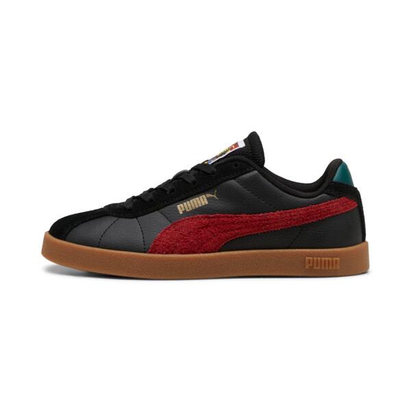 PUMA Club II YEAR OF SPORT Big Kids' Sneakers in Black/Intense Red/Gum, Size 5