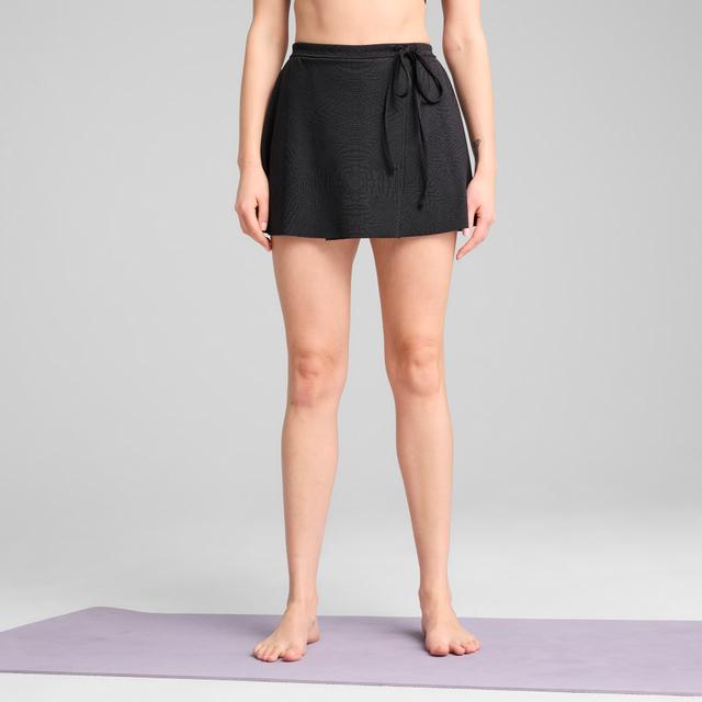 PUMA MOVE CLOUDSPUN Women's All-Over Print Wrap Skirt in Black, Size L