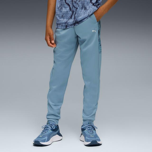 PUMA Train All Day Essentials Big Kids' Patterned Sweatpants in Blue, Size S