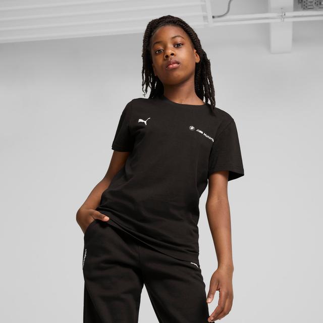PUMA BMW M Motorsport Essentials Big Kids' Motorsport T-Shirt in Black, Size 5