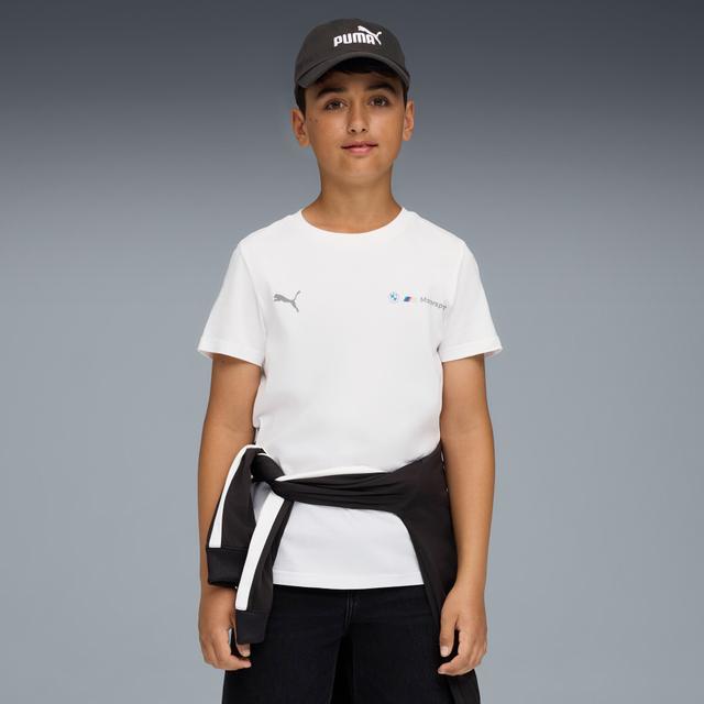 PUMA BMW M Motorsport Essentials Big Kids' Motorsport T-Shirt in White, Size XL