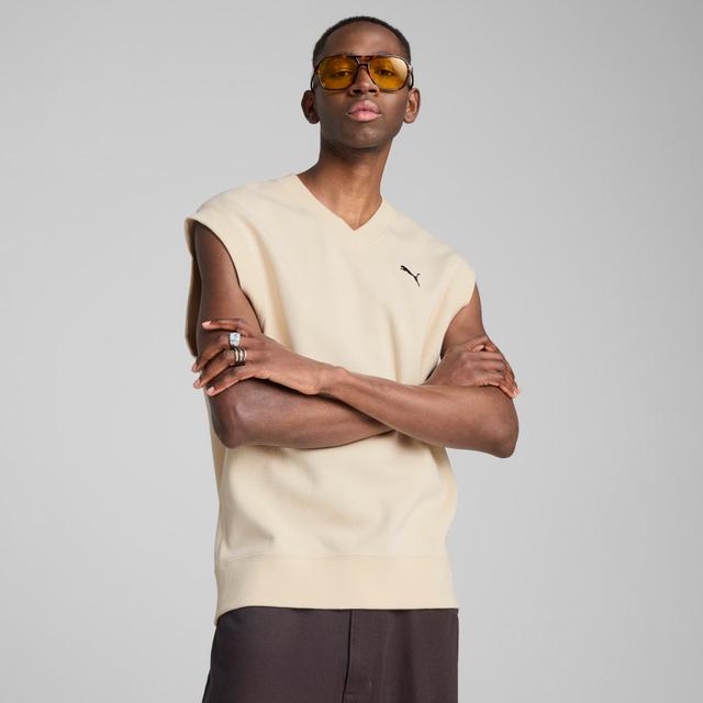 PUMA WARDROBE ESSENTIALS Men's Relaxed Vest in White, Size XL