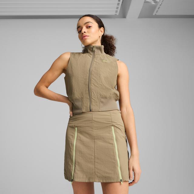 PUMA DARE TO Women's Full-Zip Woven Vest in Brown, Size S