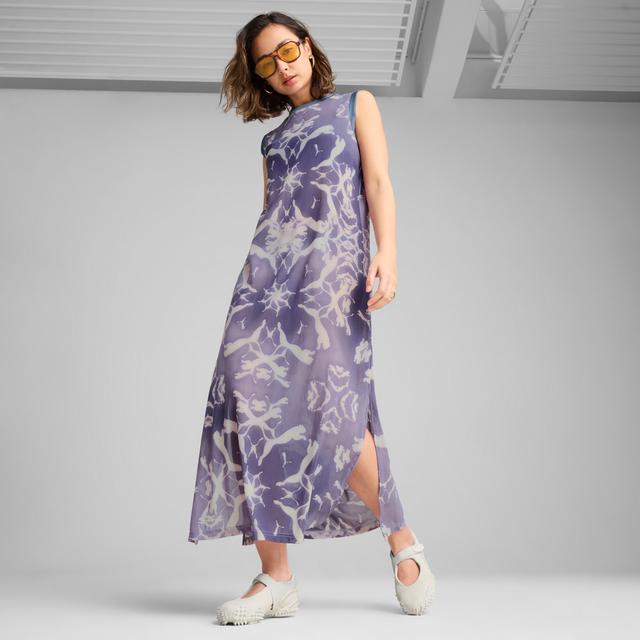 PUMA DARE TO Women's Mesh Column Dress in Blue, Size M