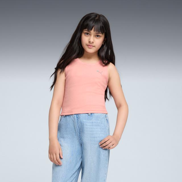 PUMA BUTTERFLY VIBE Big Kids' Ribbed Tank Top Shoes in Pink, Size L