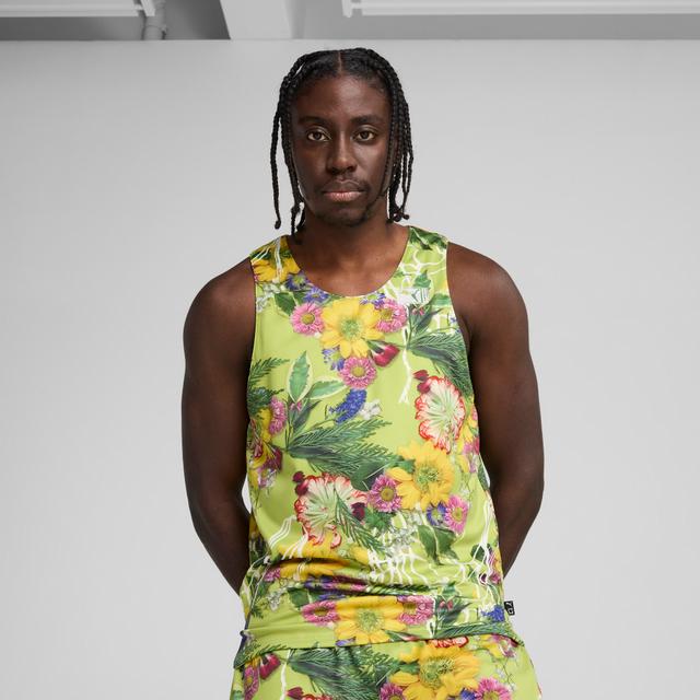 PUMA Dunked In Florals Men's Basketball Jersey in Green, Size S