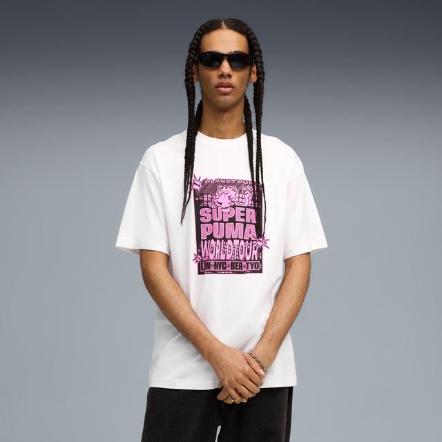 PUMA House of Graphics Men's T-Shirt in White, Size XXL