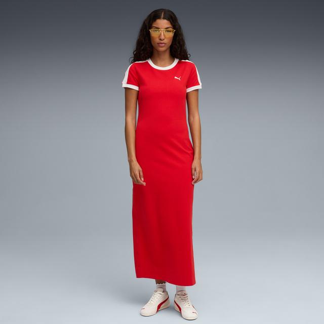 PUMA Wardrobe Essentials Women's Long Dress in Red, Size L
