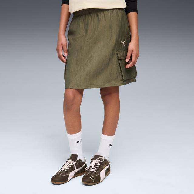 PUMA Bowtique Big Kids' Cargo Skirt in Green, Size XL