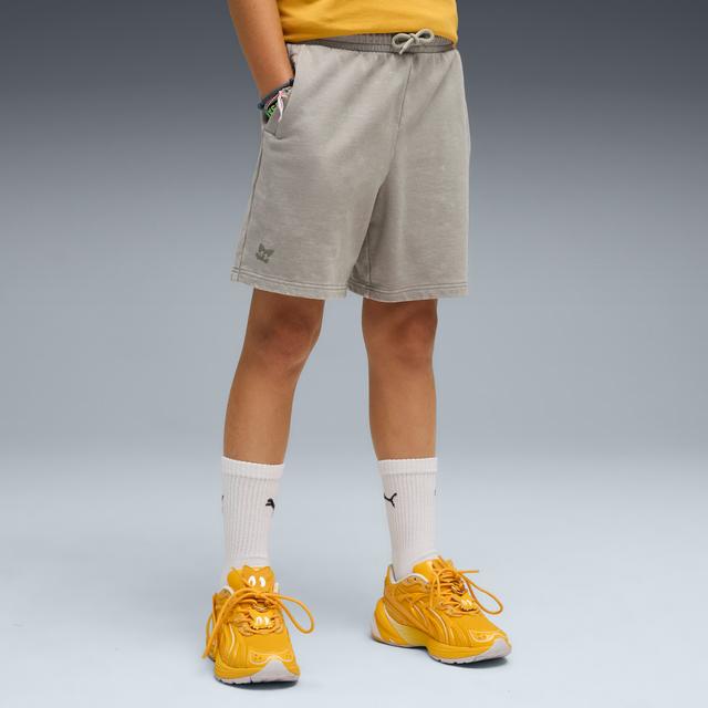 PUMA x SONIC THE HEDGEHOG Big Kids' Relaxed Shorts in Grey, Size S