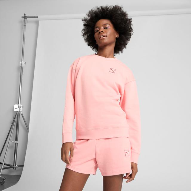 PUMA Essentials Elevated Women's Comfort Crew Sweatshirt in Pink, Size S