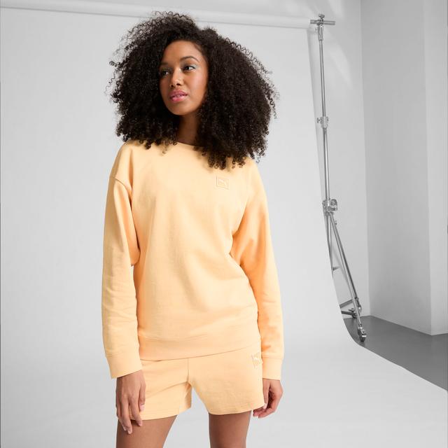 PUMA Essentials Elevated Women's Comfort Crew Sweatshirt in Orange, Size XS